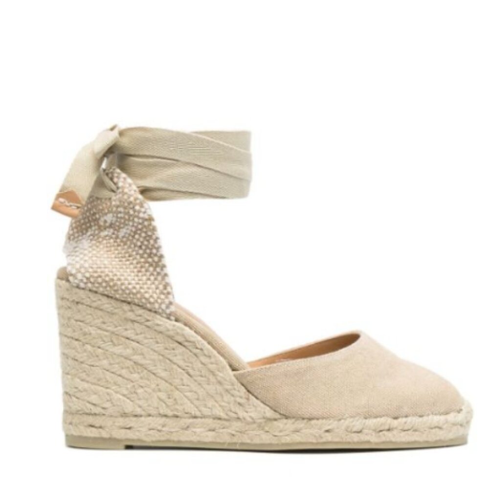 Castañer Carina tie-detail suede espadrilles
